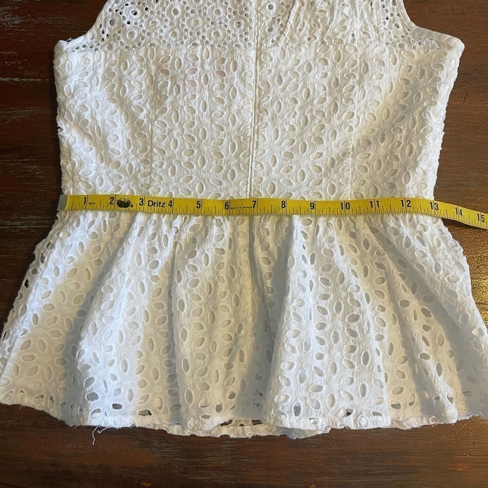 Lilly Pulitzer White Eyelet Peplum Sleeveless Top - Picture 6 of 7